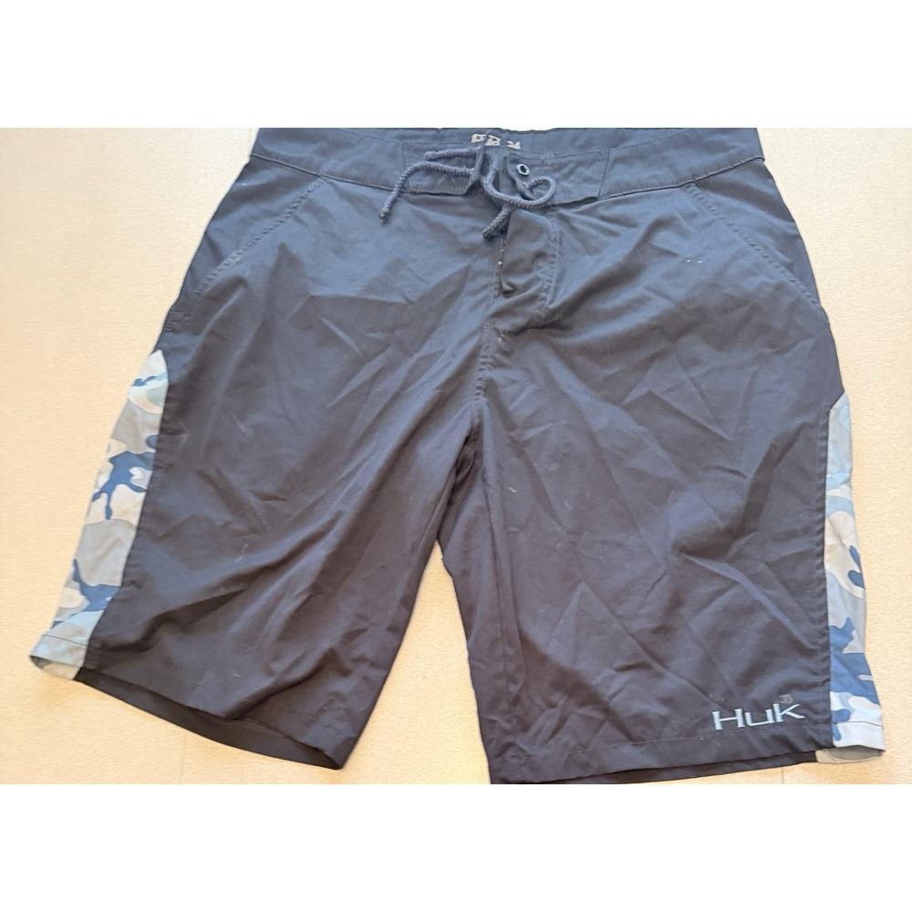 Huk Men's Board Shorts with Camo Side Panels Size 34